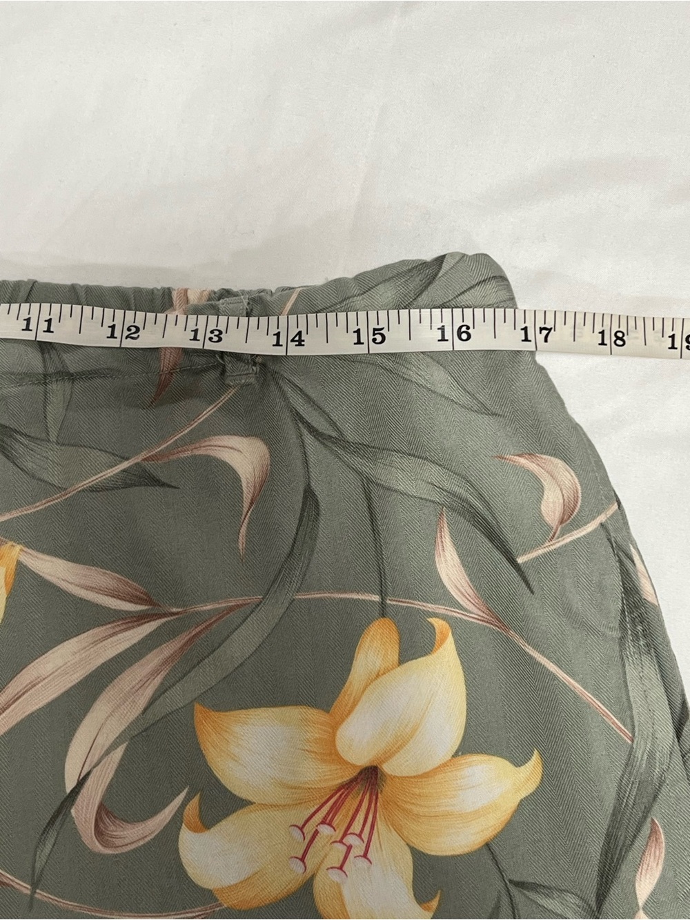 Jaclyn Smith Sport Floral Drawstring Pants Sage Green Lily Print Size XL - Picture 7 of 16